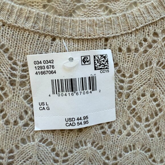 American Eagle, Long-Sleeve, Knit, Large, Bodysuit, CREAM COLORED, NEW WITH TAG - Picture 9 of 15